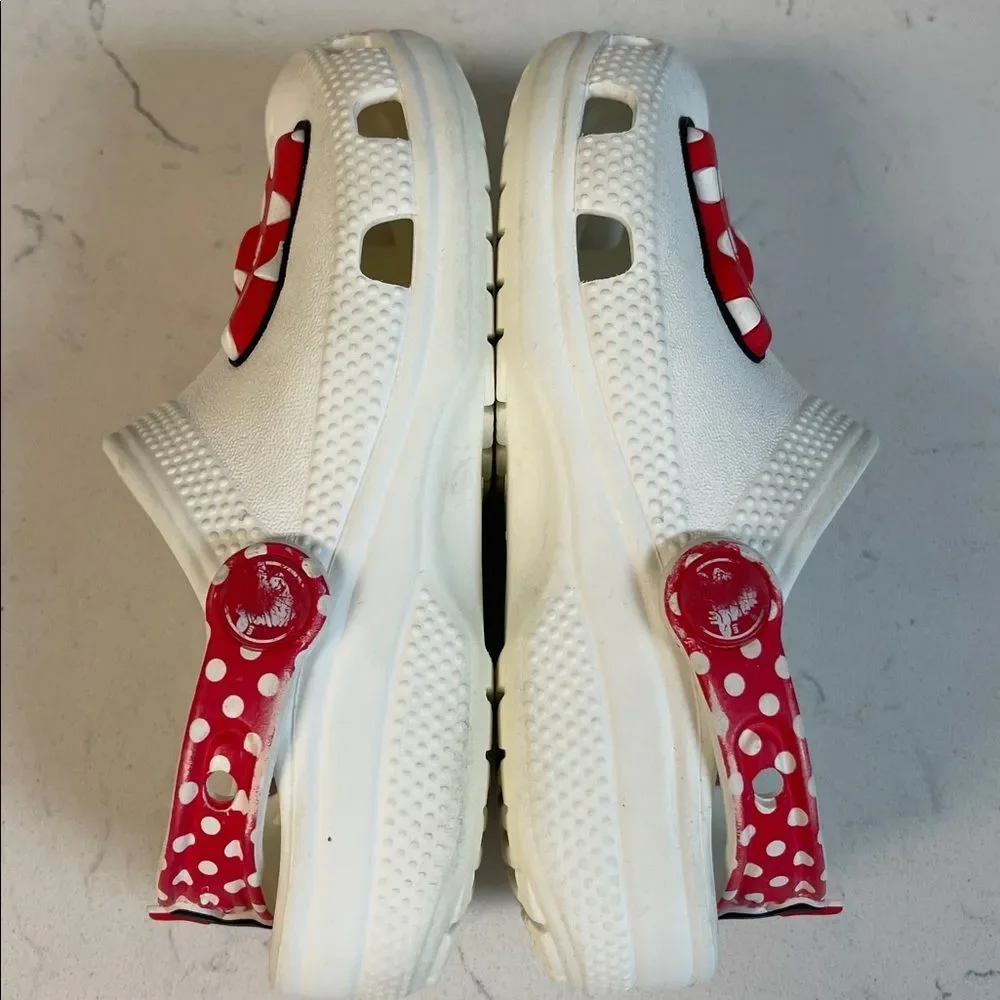 CROCS KIDS DISNEY MINNIE MOUSE CLASSIC CLOG Sandals Red Polka Dot Bow Size 11
